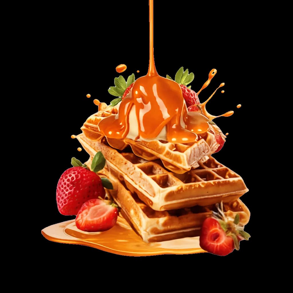 Bild von Waffel mit Früchten & Saucen - frisches Dessert von BeMilk